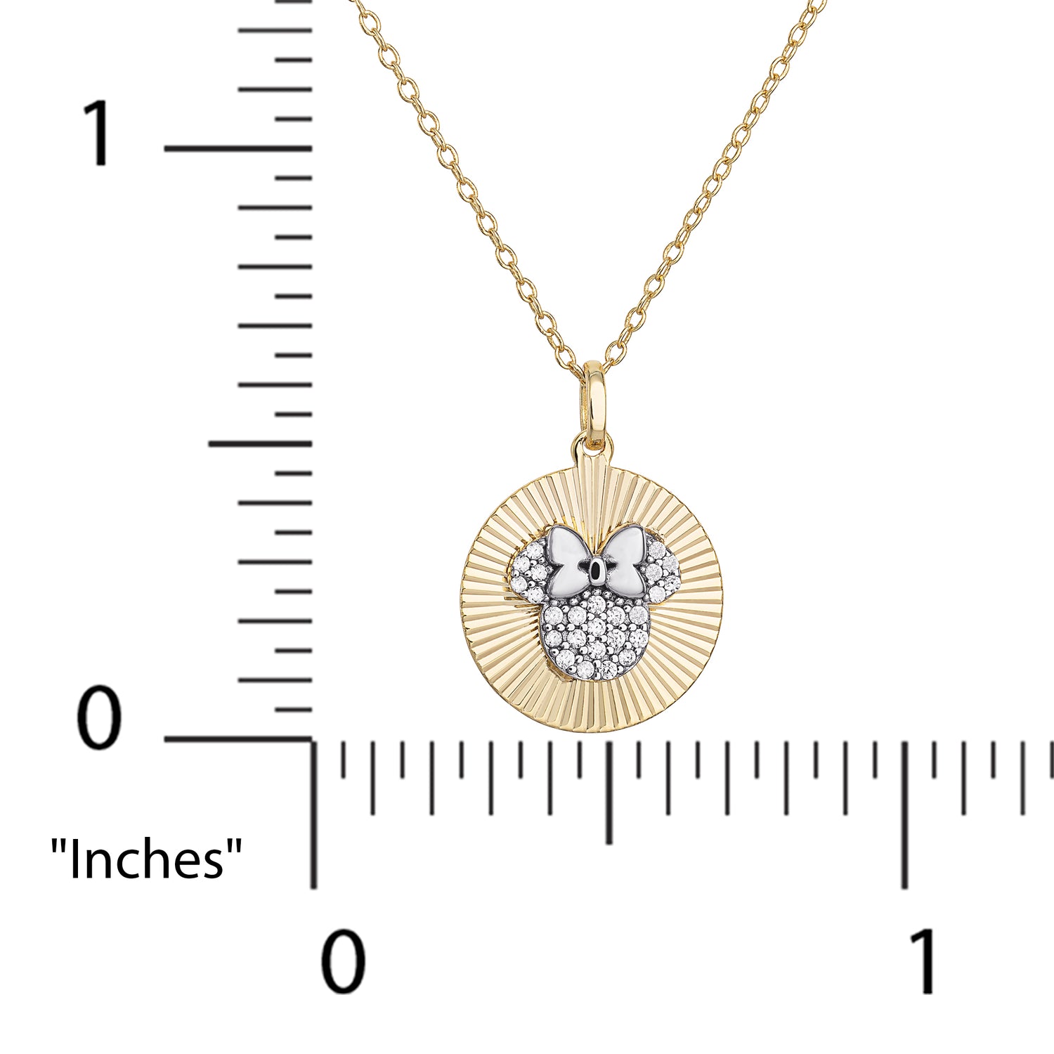 Disney Minnie Mouse Cubic Zirconia Disc Pendant Necklace - Sallyrose