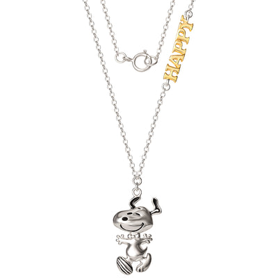 Peanuts Snoopy "Happy" Sterling Silver Necklace