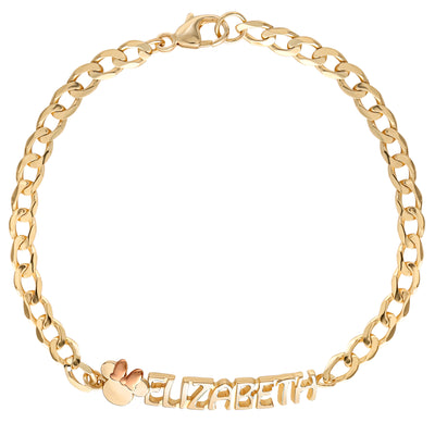 Disney Minnie Mouse Girls Custom Gold/Silver Name Bracelet