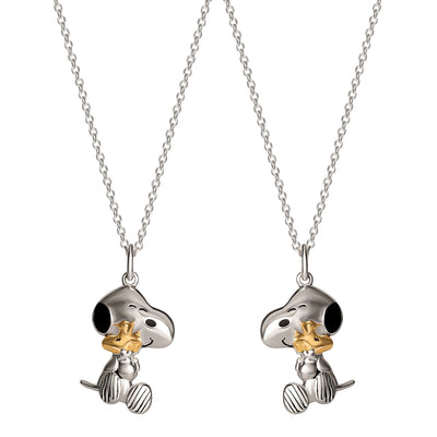 Peanuts Snoopy Friends Forever Sterling Silver Necklace Set
