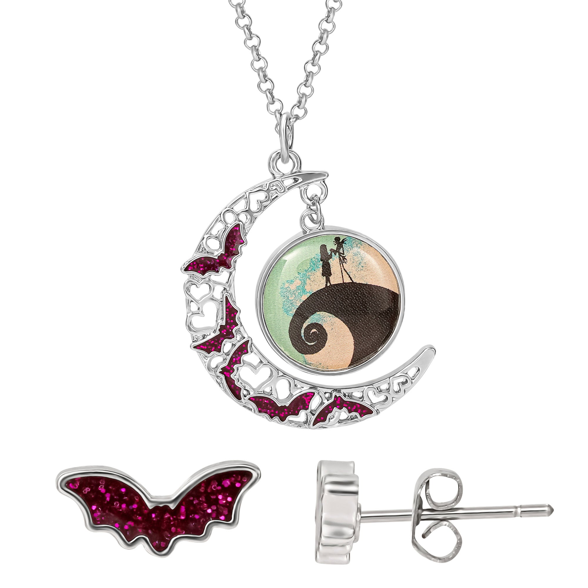 Disney The Nightmare Before Christmas Stud and Necklace Set