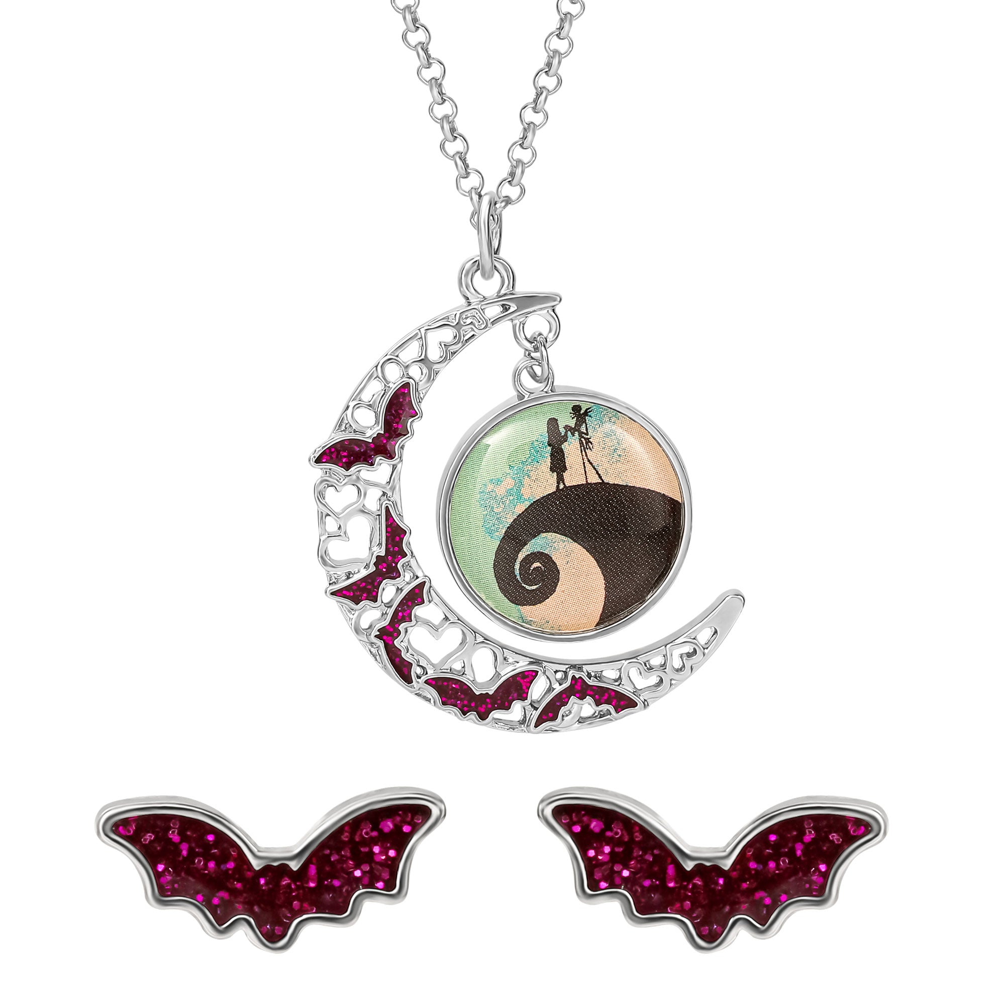Disney The Nightmare Before Christmas Stud and Necklace Set