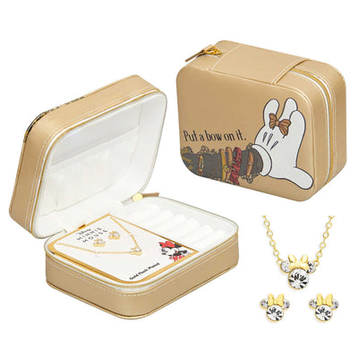 Disney Minnie Mouse Travel Jewelry Box with Pendant and Earrings Gift Set