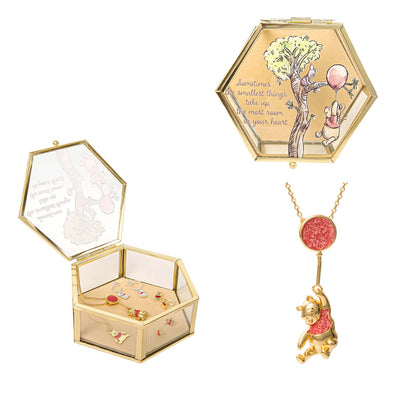Disney Winnie the Pooh Glass Box and Balloon Necklace Gift Set