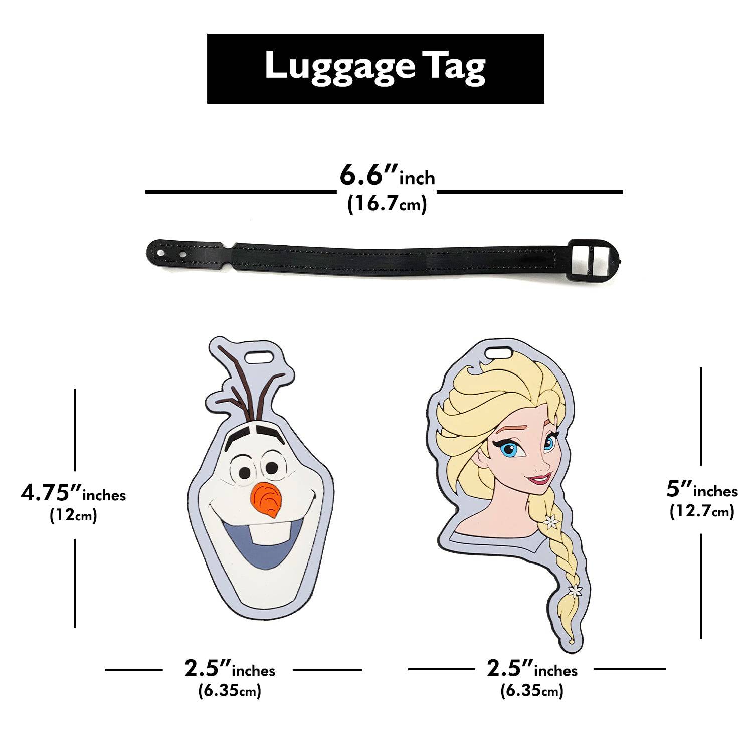 Disney Frozen Elsa and Olaf PVC Luggage Tags - Sallyrose