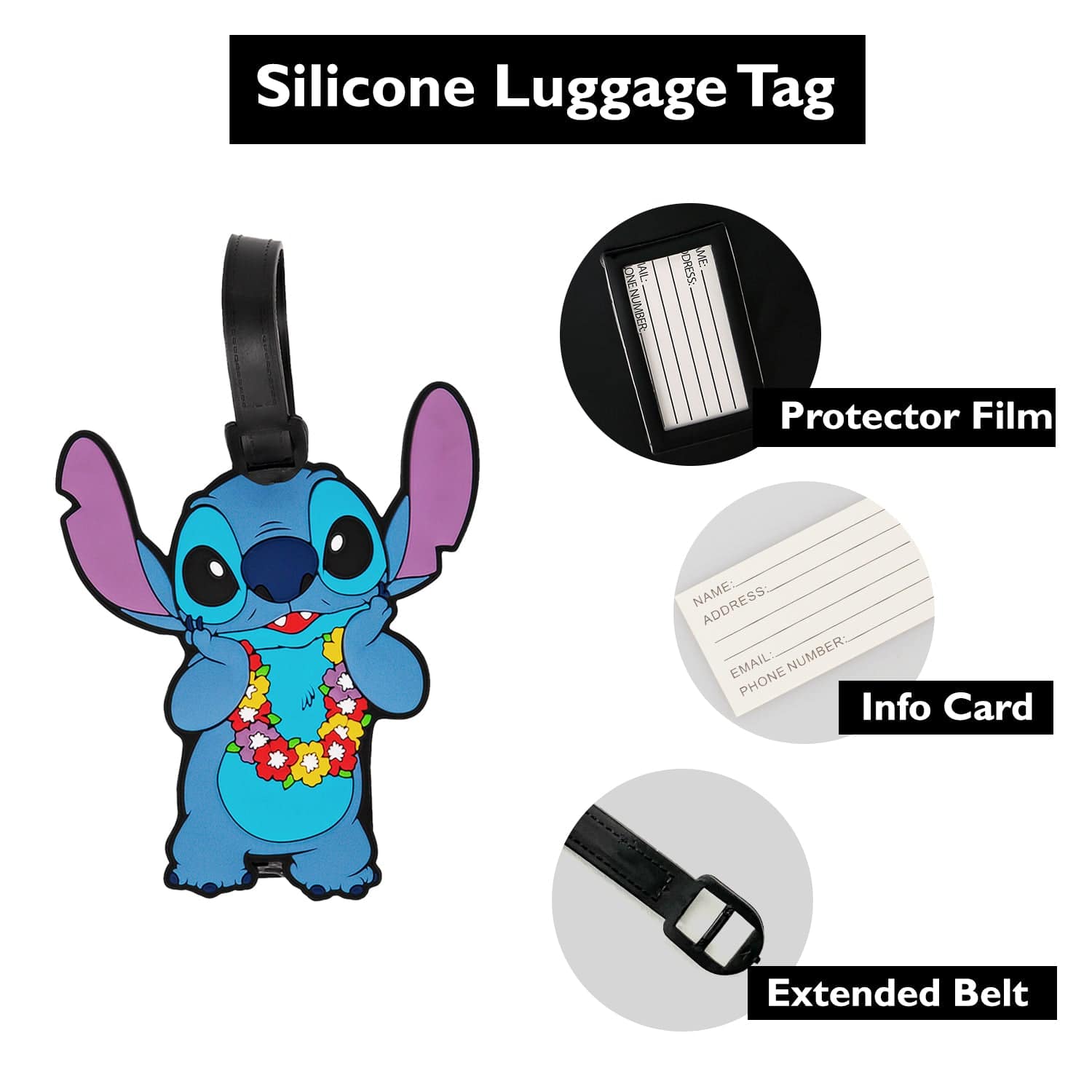 Disney Lilo & Stitch Experiment PVC Luggage Tags - Sallyrose