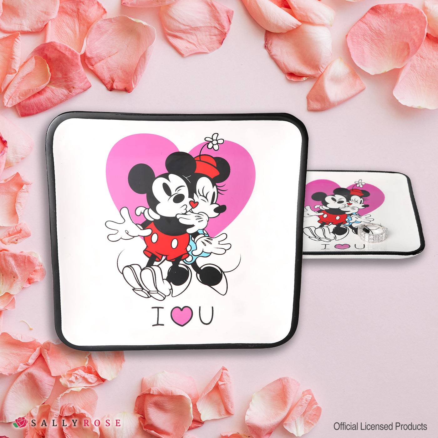 Disney Mickey and Minnie Mouse Ceramic Trinket Tray Jewelry Dish Ring Holder - Sallyrose