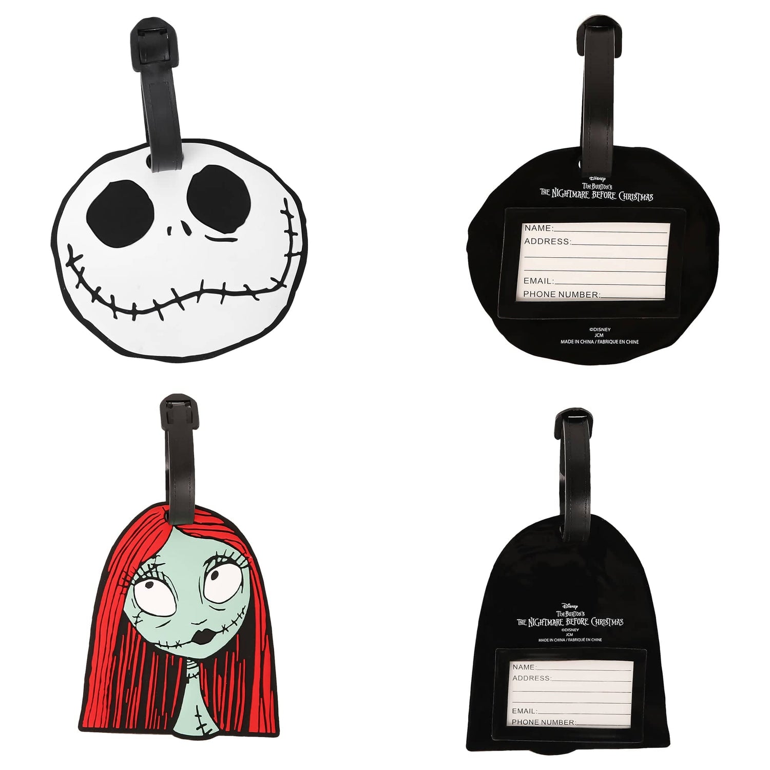 Disney Nightmare Before Christmas Jack and Sally PVC Luggage Tags - Sallyrose