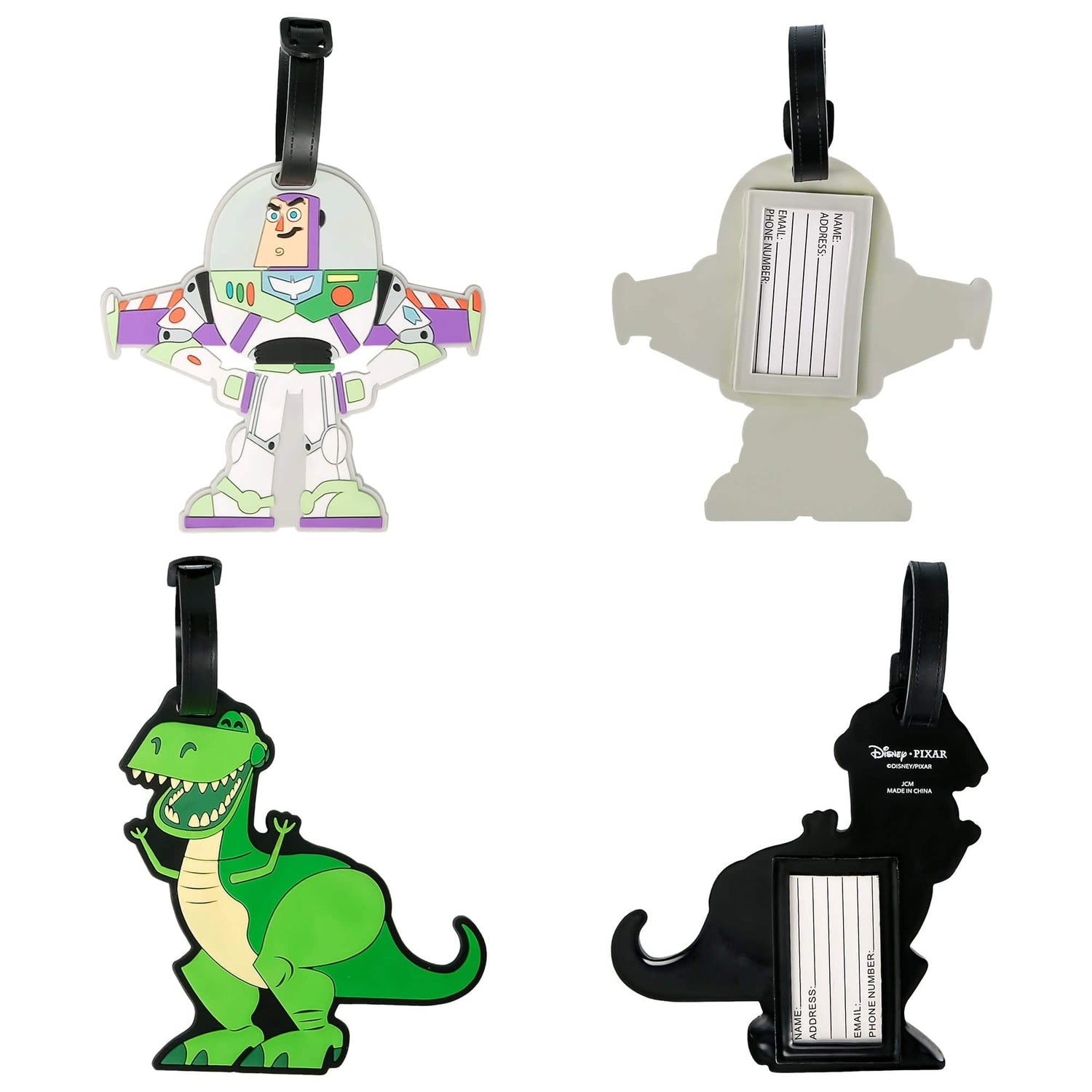 Disney Toy Story Buzz Lightyear and Rex PVC Luggage Tags - Sallyrose