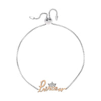 Disney Princess Sterling Silver Cubic Zirconia Tiara Adjustable Lariat Bracelet