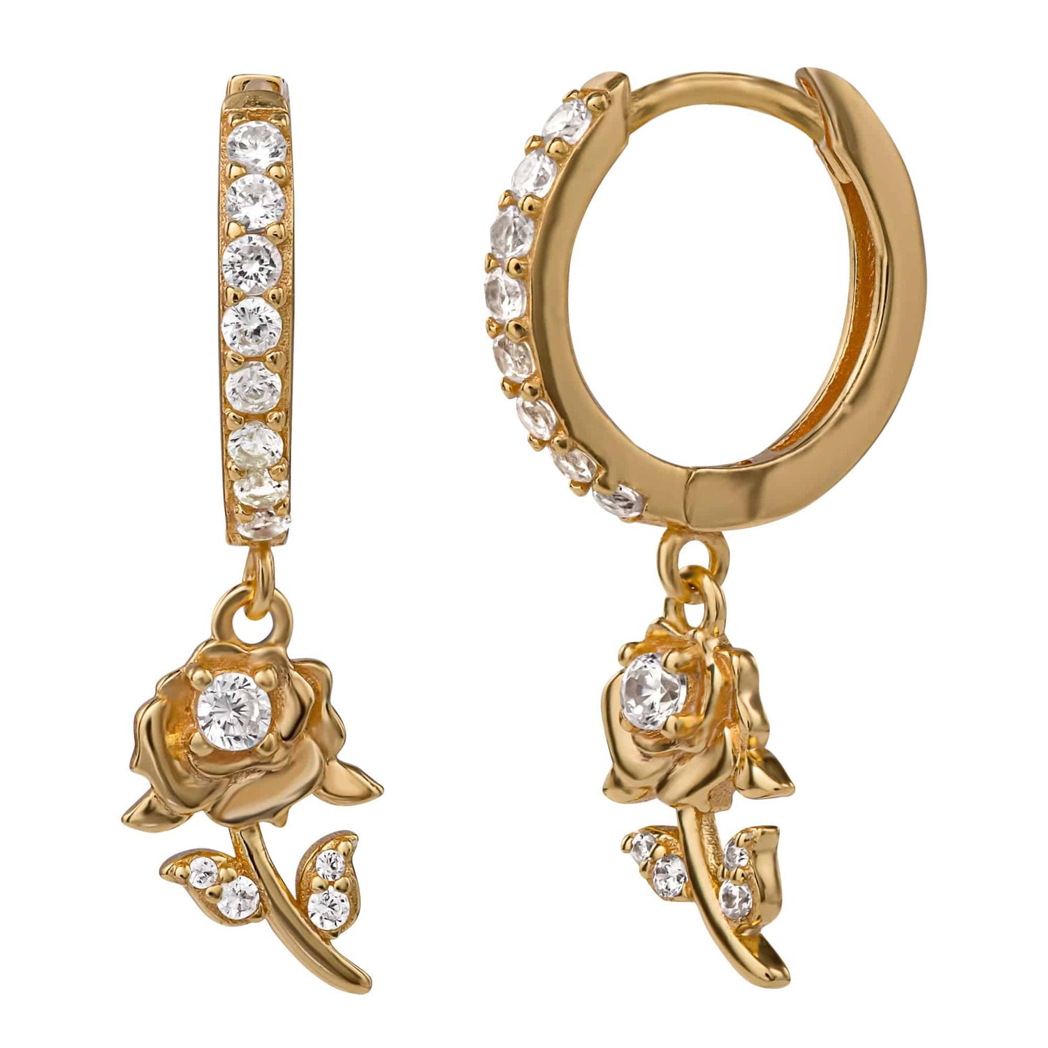 Beauty and the Beast Sterling Silver Eternity Hoop Earrings - Sallyrose