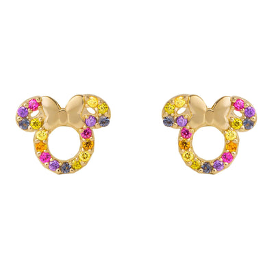 Disney 14K Gold Minnie Mouse Rainbow Earrings - Sallyrose