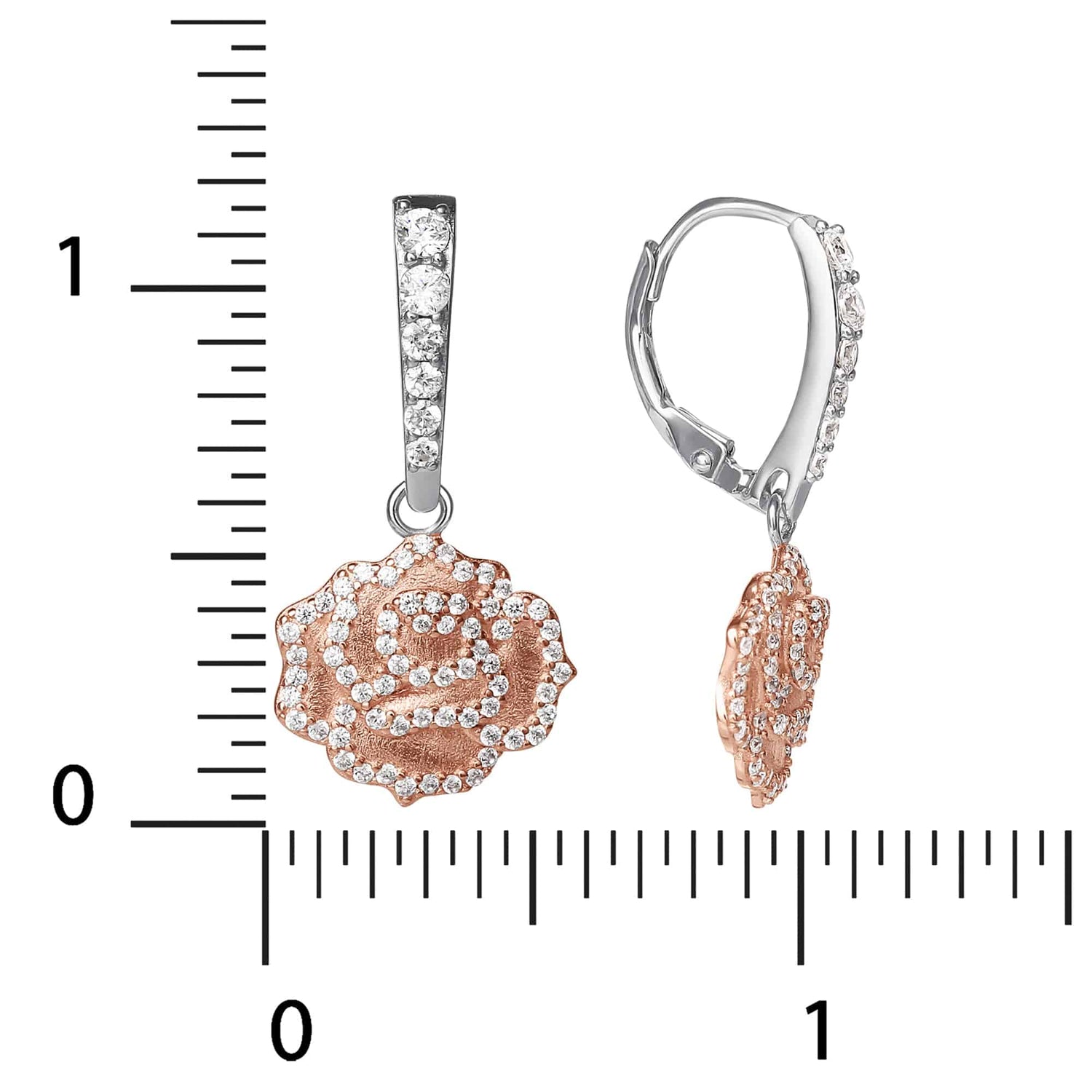 Disney Beauty and the Beast Sterling Silver Rose Drop Earrings - Sallyrose