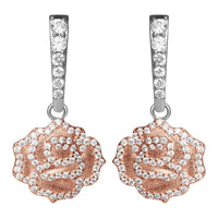 Disney Beauty and the Beast Sterling Silver Rose Drop Earrings - Sallyrose