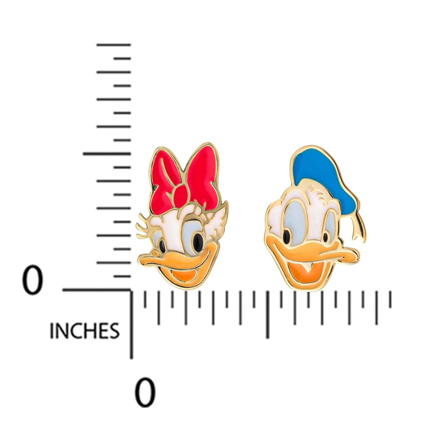 Disney Classics Donald & Daisy Face Sterling Silver Mismatched Earrings - Sallyrose
