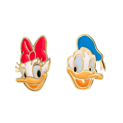 Disney Classics Donald & Daisy Face Sterling Silver Mismatched Earrings - Sallyrose