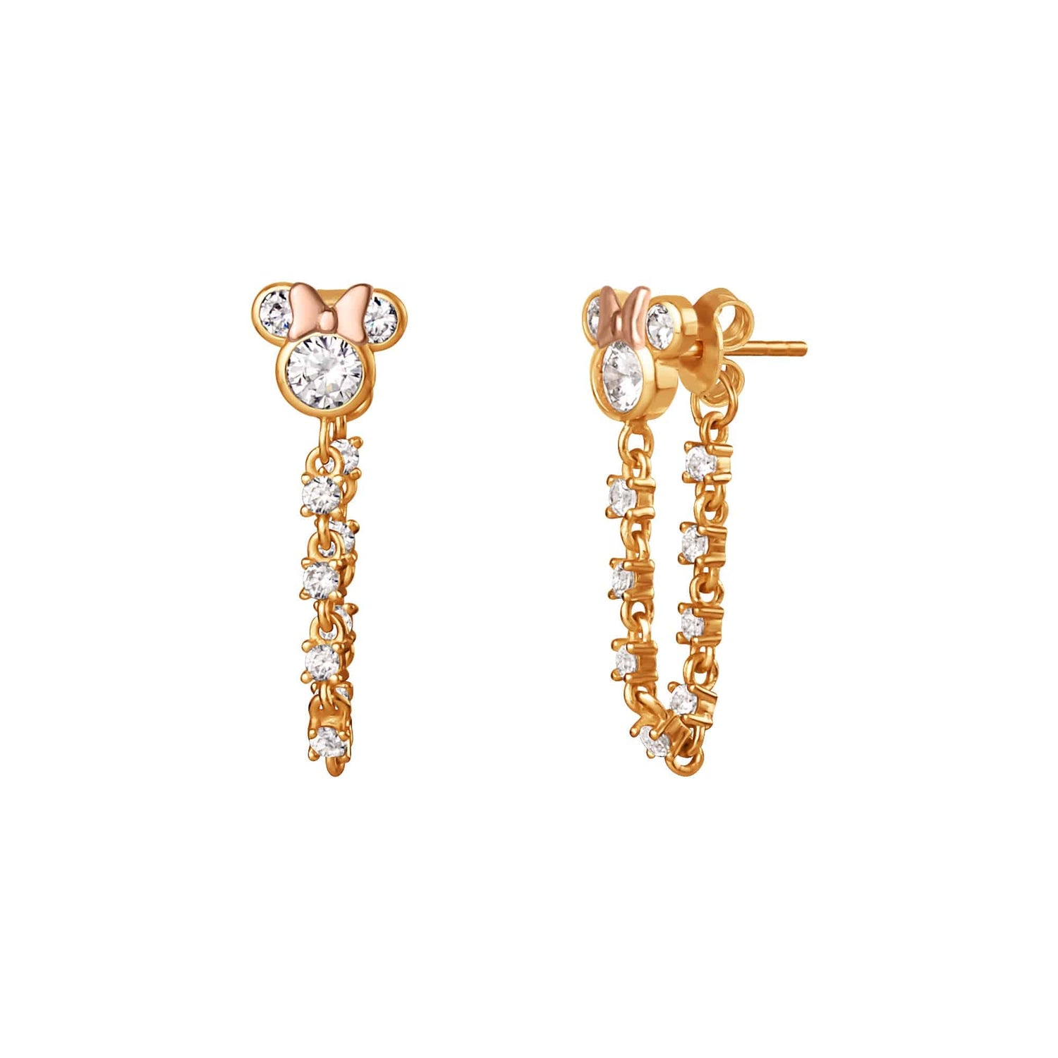 Disney Mickey Mouse Sterling Silver Chain Stud Earrings - Sallyrose