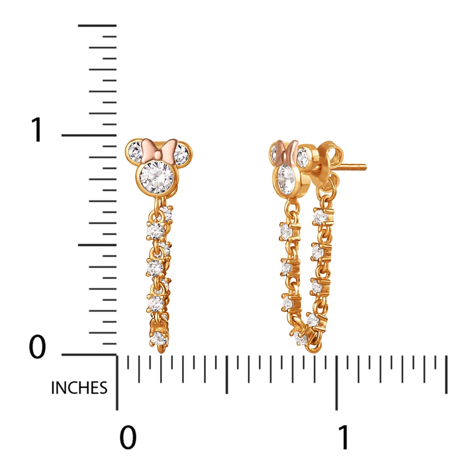 Disney Mickey Mouse Sterling Silver Chain Stud Earrings - Sallyrose