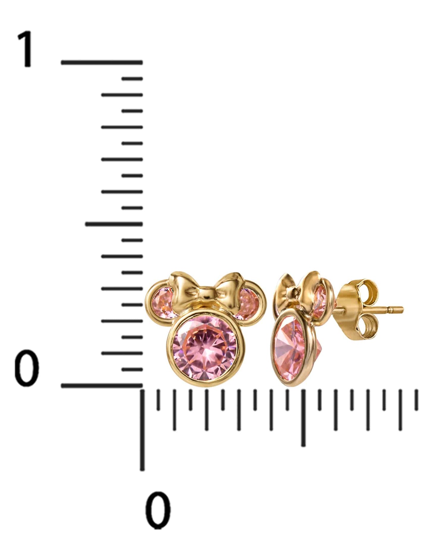 Disney Minnie Mouse 14K Gold Pink Earrings - Sallyrose