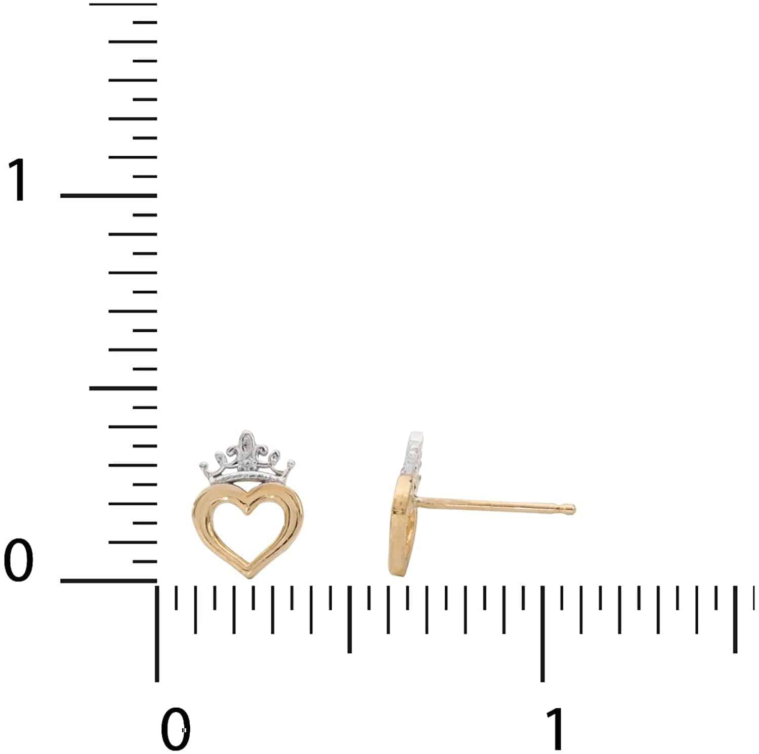 Disney Princess 14K Gold Crown Heart Earrings - Sallyrose