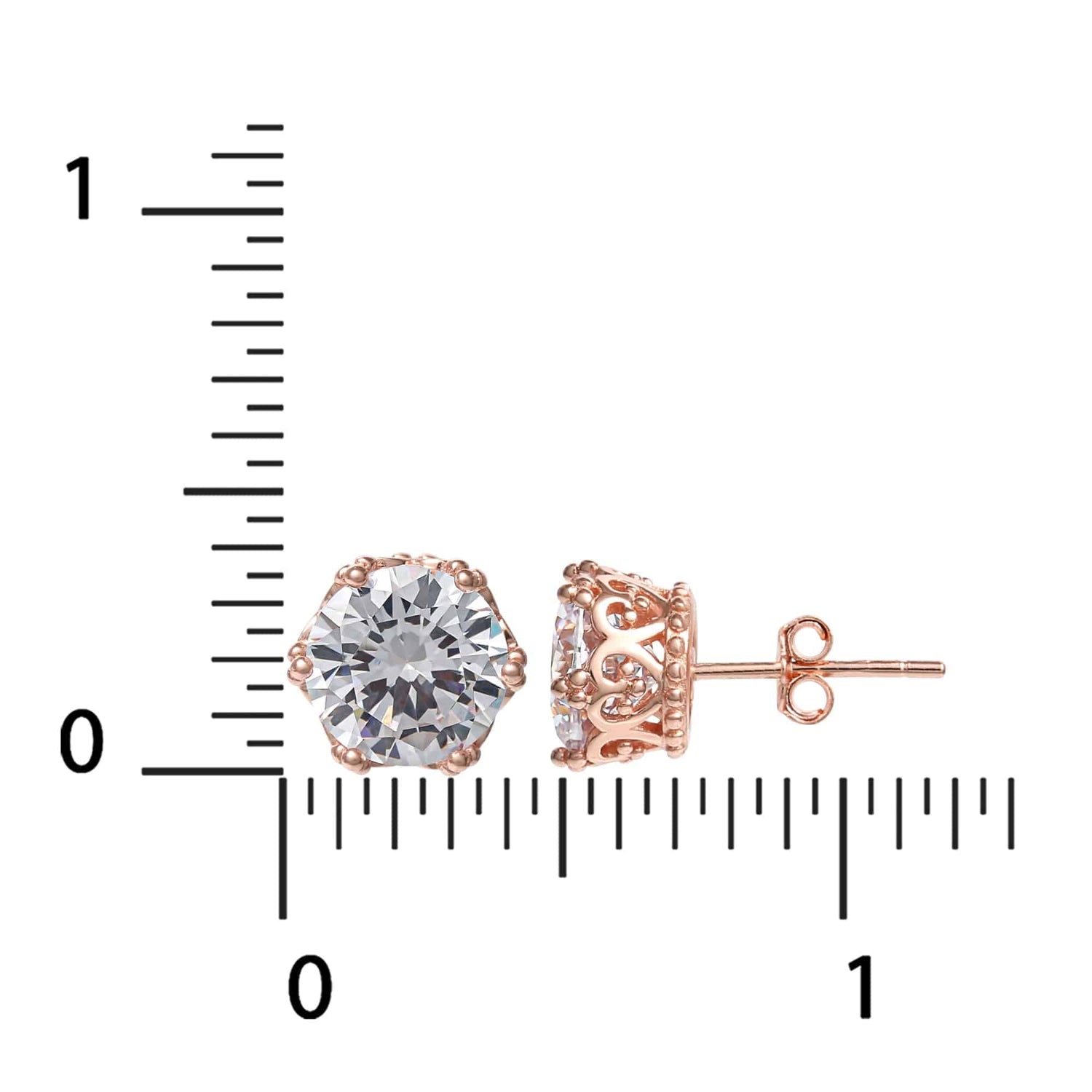 Disney Princess Sterling Silver Cubic Zirconia Crown Trim Stud Earrings - Sallyrose