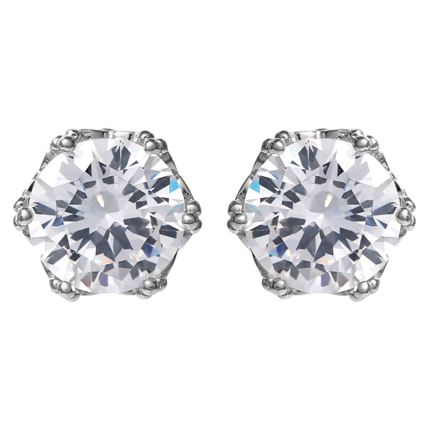 Disney Princess Sterling Silver Cubic Zirconia Crown Trim Stud Earrings - Sallyrose