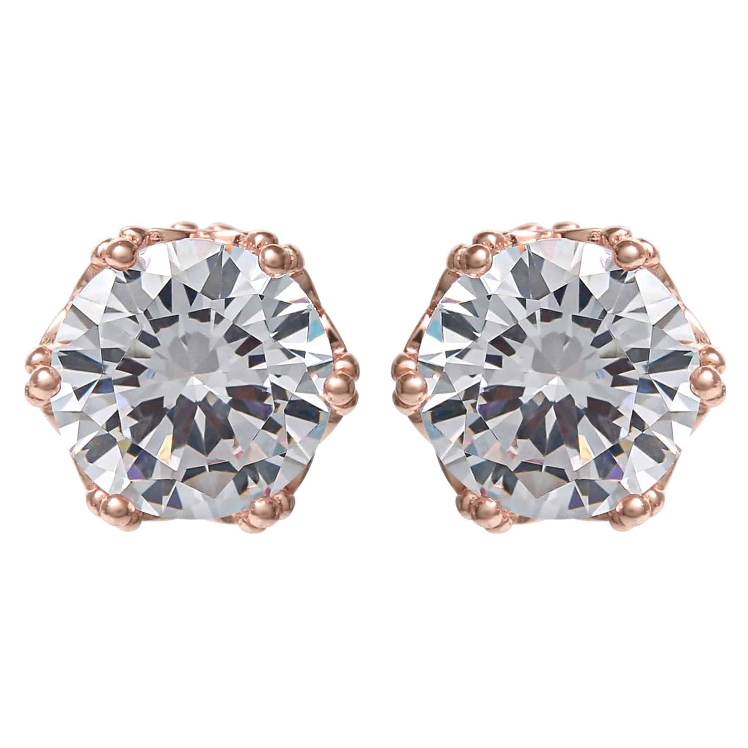 Disney Princess Sterling Silver Cubic Zirconia Crown Trim Stud Earrings - Sallyrose