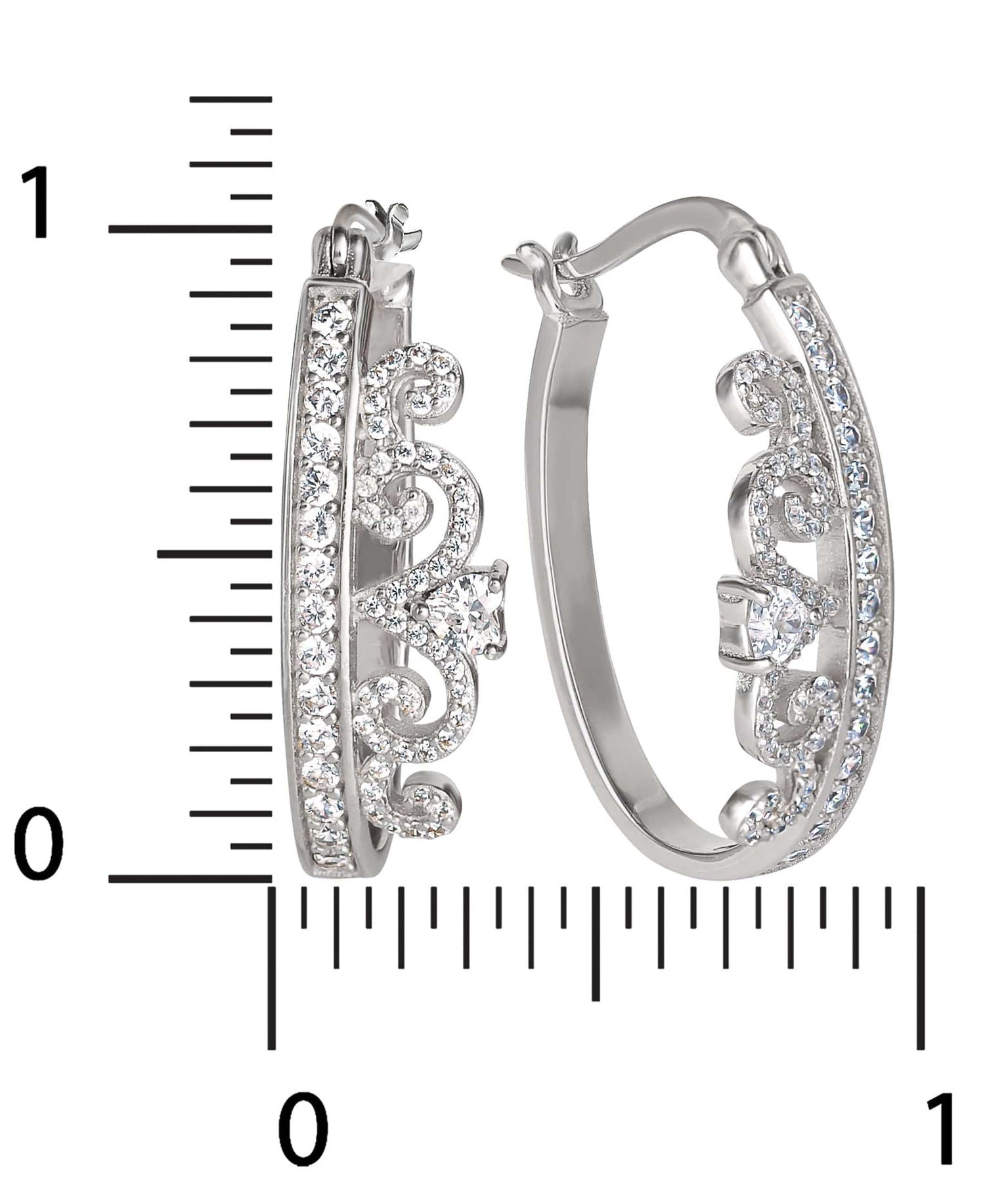 Disney Princess Sterling Silver Tiara Hoop Earrings - Sallyrose