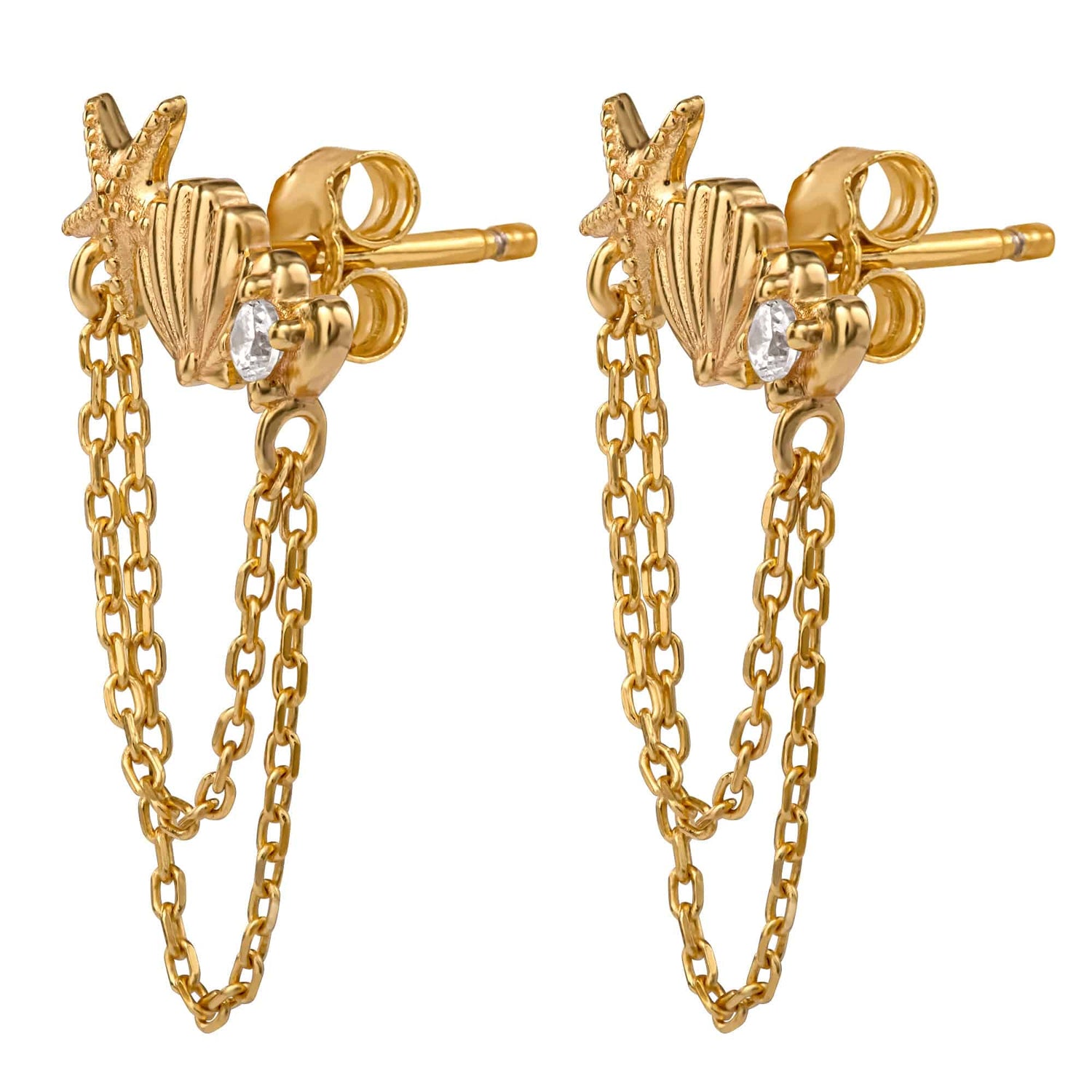 Disney The Little Mermaid Sterling Silver Chain Earrings - Sallyrose