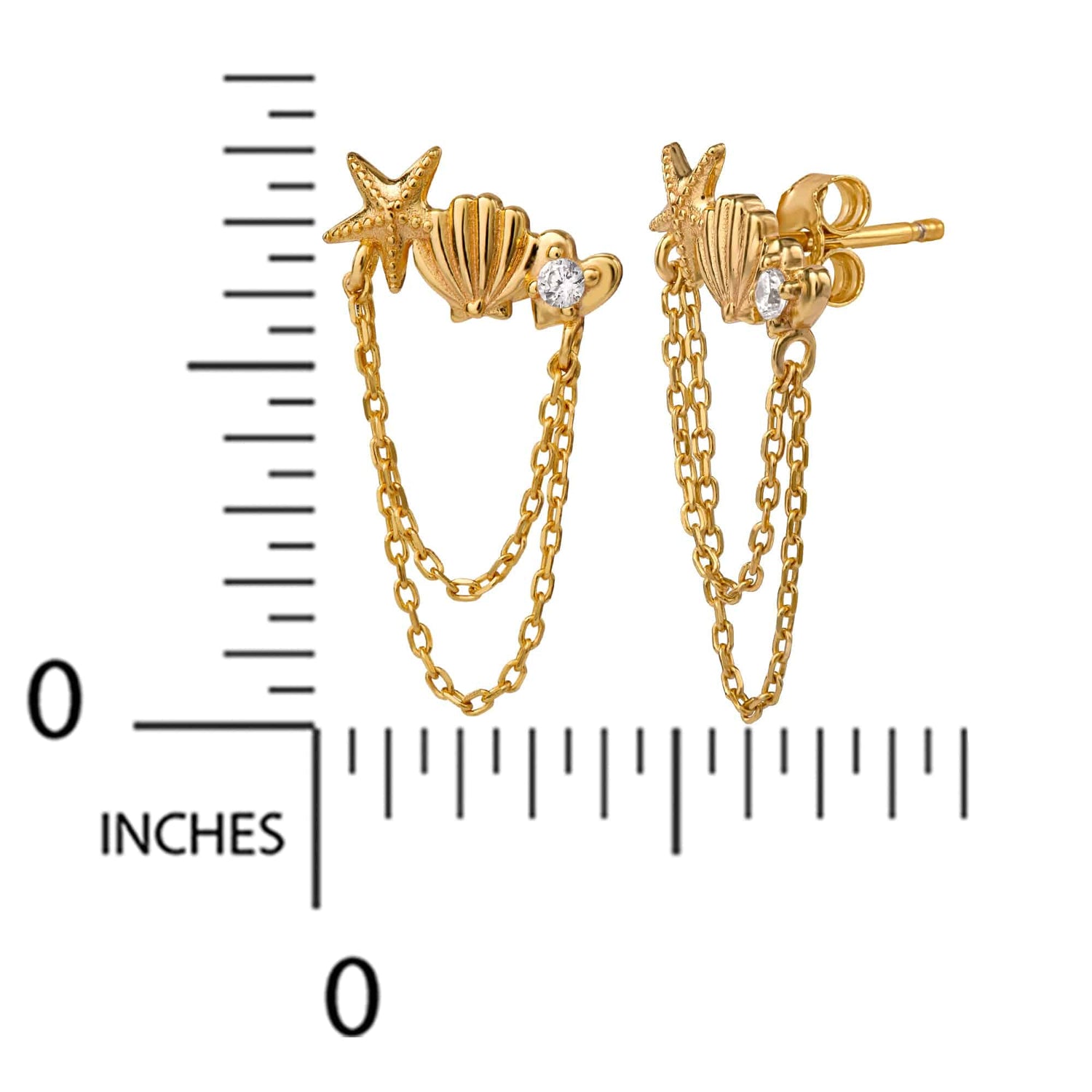 Disney The Little Mermaid Sterling Silver Chain Earrings - Sallyrose