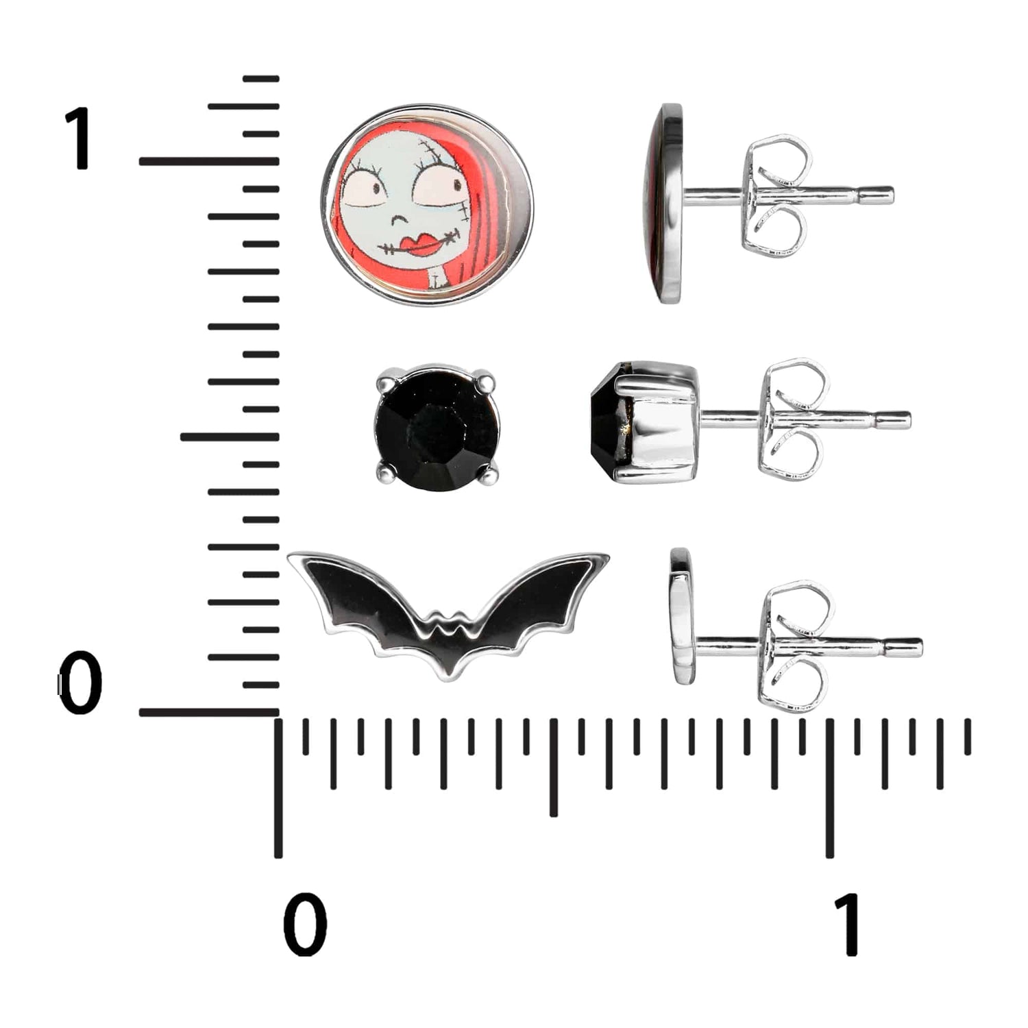 Disney The Nightmare Before Christmas Silver Plated Stud Earring Set - Sallyrose