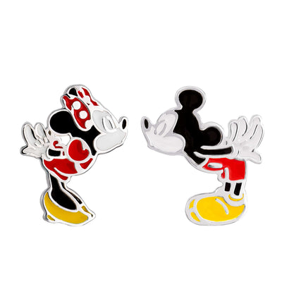Mickey & Minnie Kiss-Kiss Sterling Silver Earrings - Sallyrose
