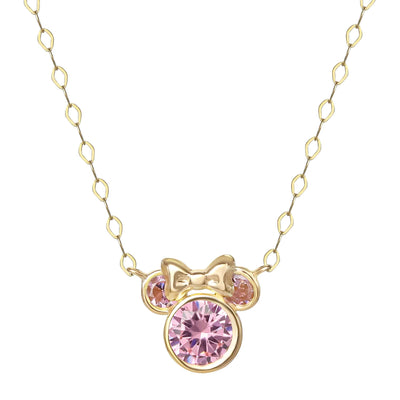 14K Gold Disney Minnie Mouse Pink Necklace - Sallyrose