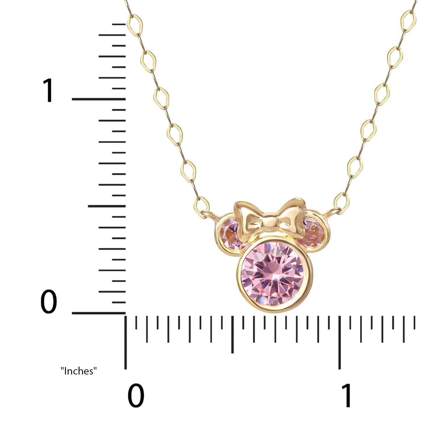 14K Gold Disney Minnie Mouse Pink Necklace - Sallyrose