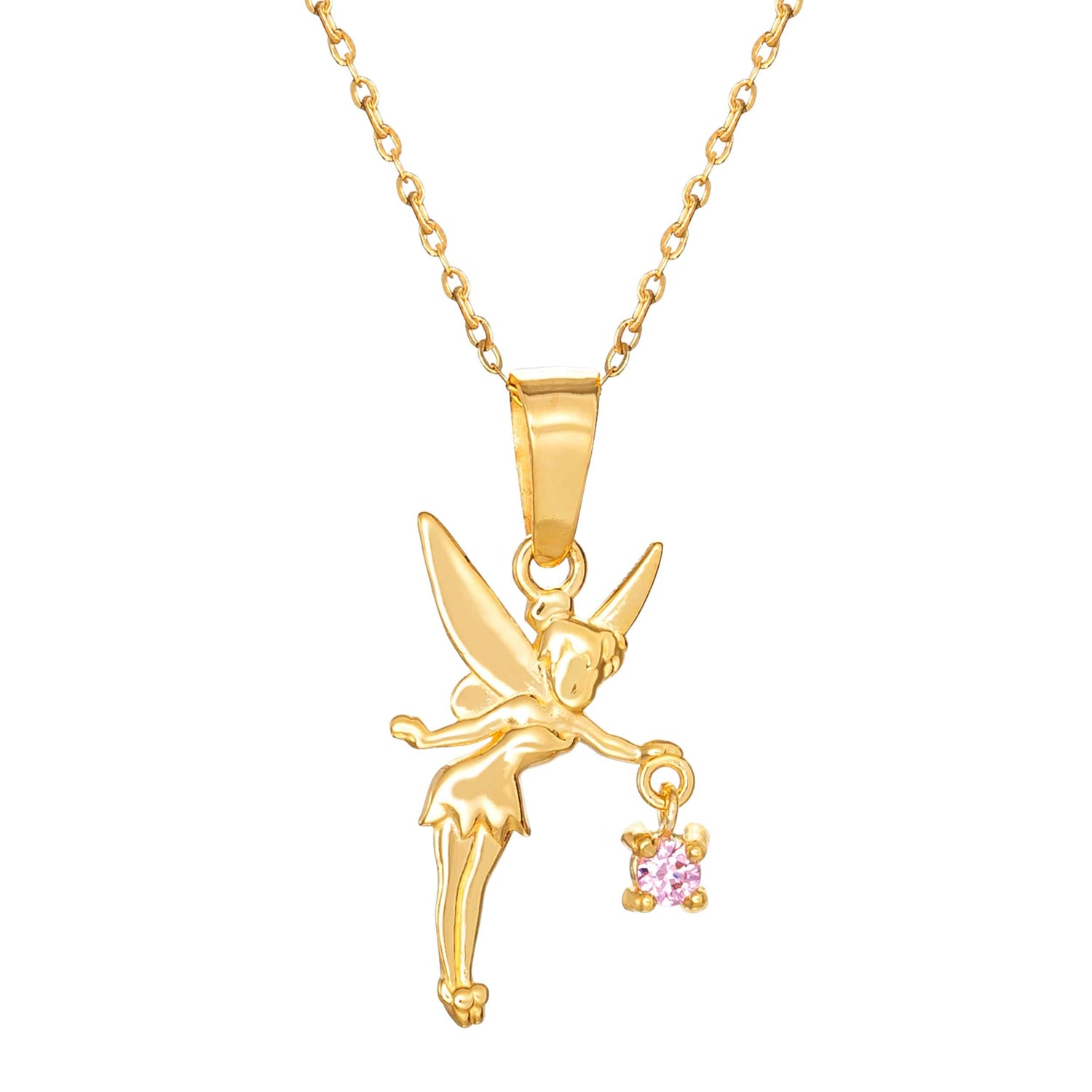 Disney 14K Gold CZ Tinkerbell Necklace - Sallyrose