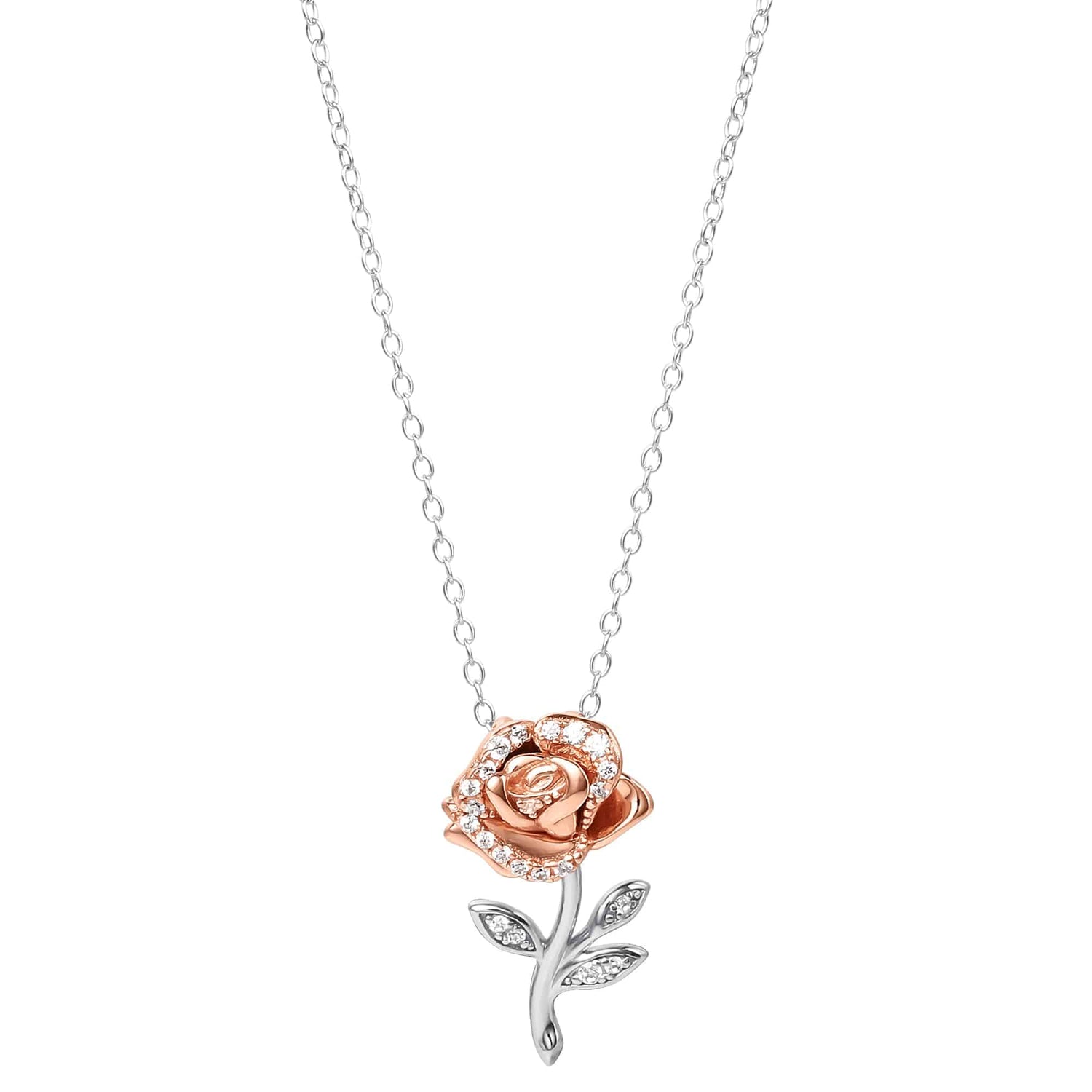 Silver flower diamond necklace – Aksha Trends