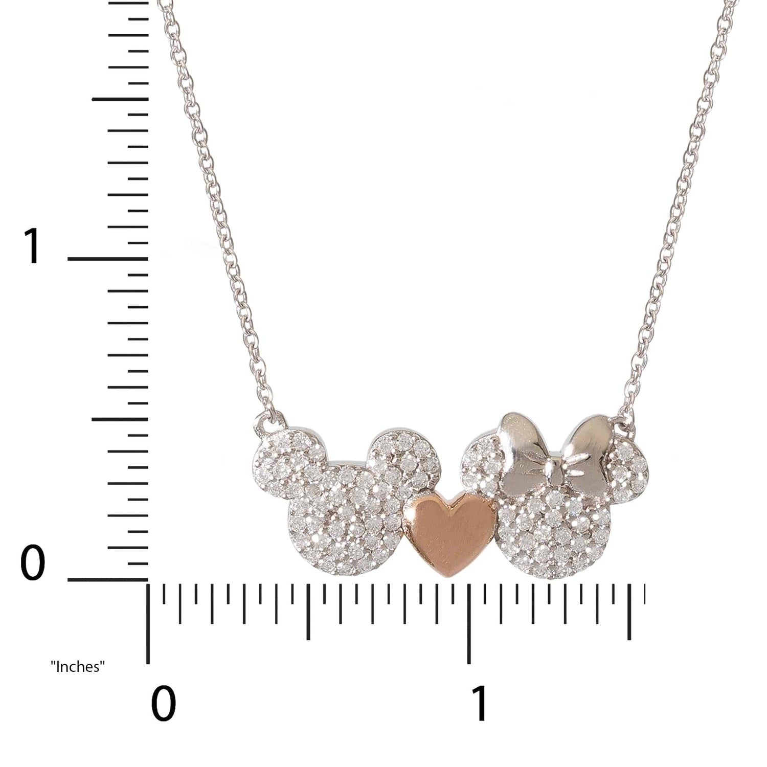 Jewelry: Disney Mickey Mouse Minnie Girl Necklace 925 Silver and Pink  Zircons NS00014TRPL-157