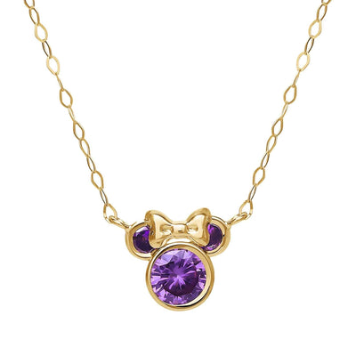 Disney Minnie Mouse 14K Gold Purple Necklace - Sallyrose