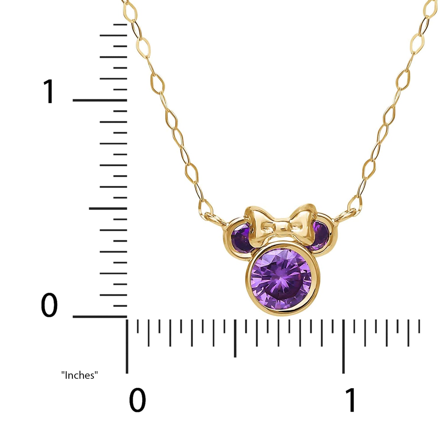 Disney Minnie Mouse 14K Gold Purple Necklace