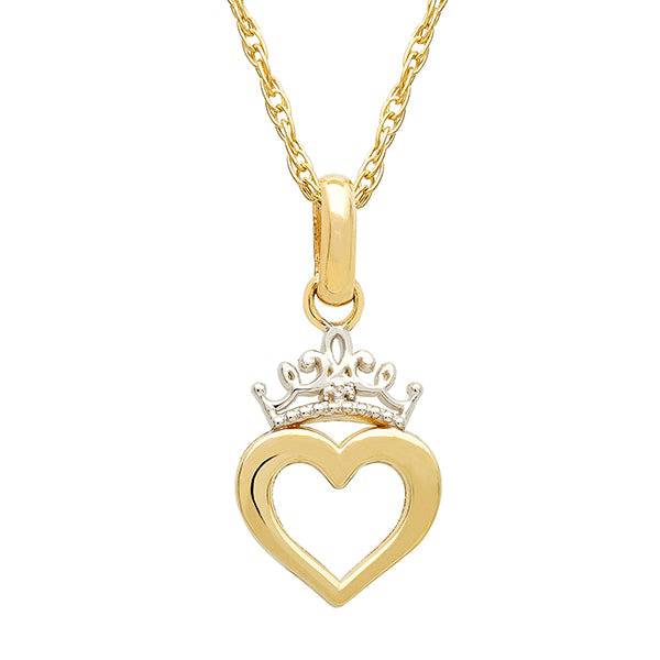 Disney Princess 14K Gold Crown Heart Necklace - Sallyrose