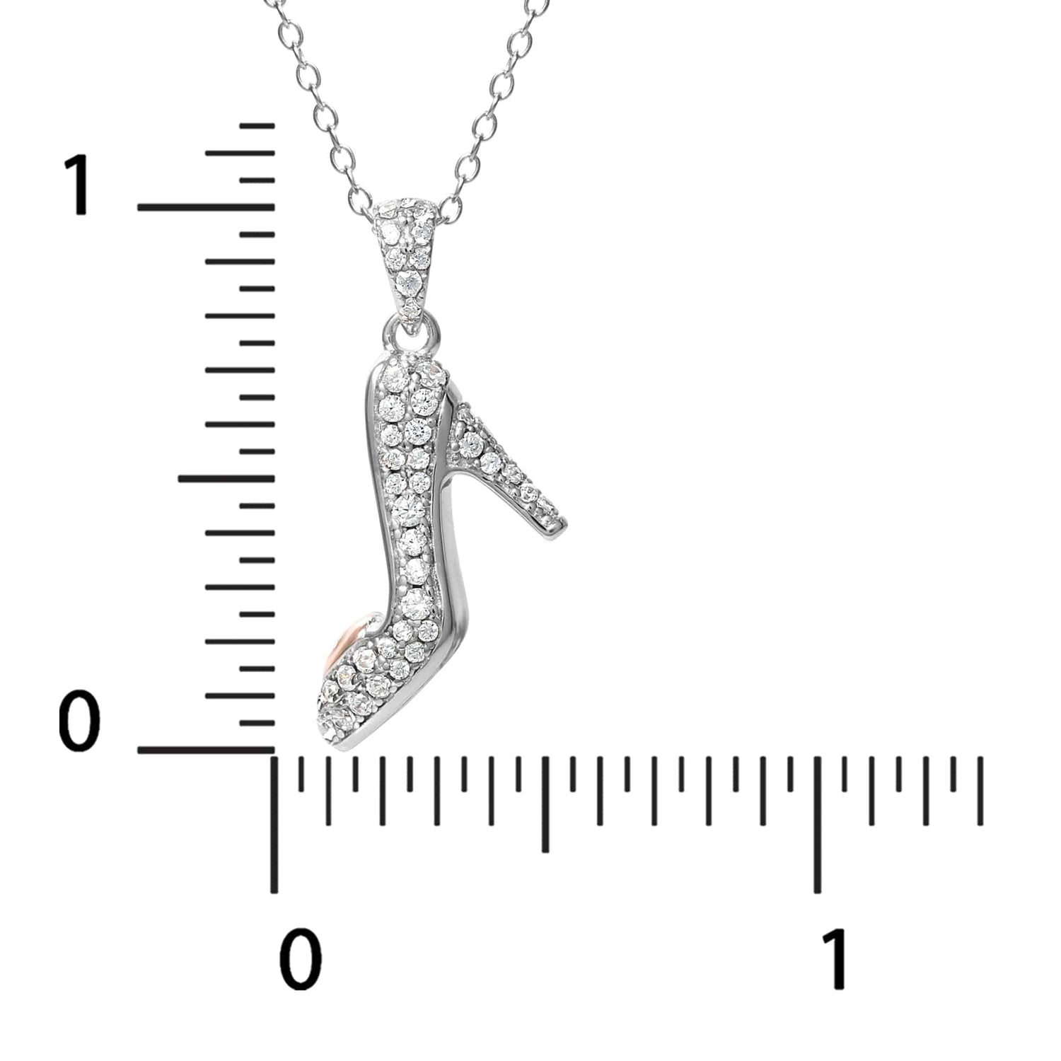 Disney Princess Cinderella Sterling Silver Cubic Zirconia Slipper Necklace - Sallyrose