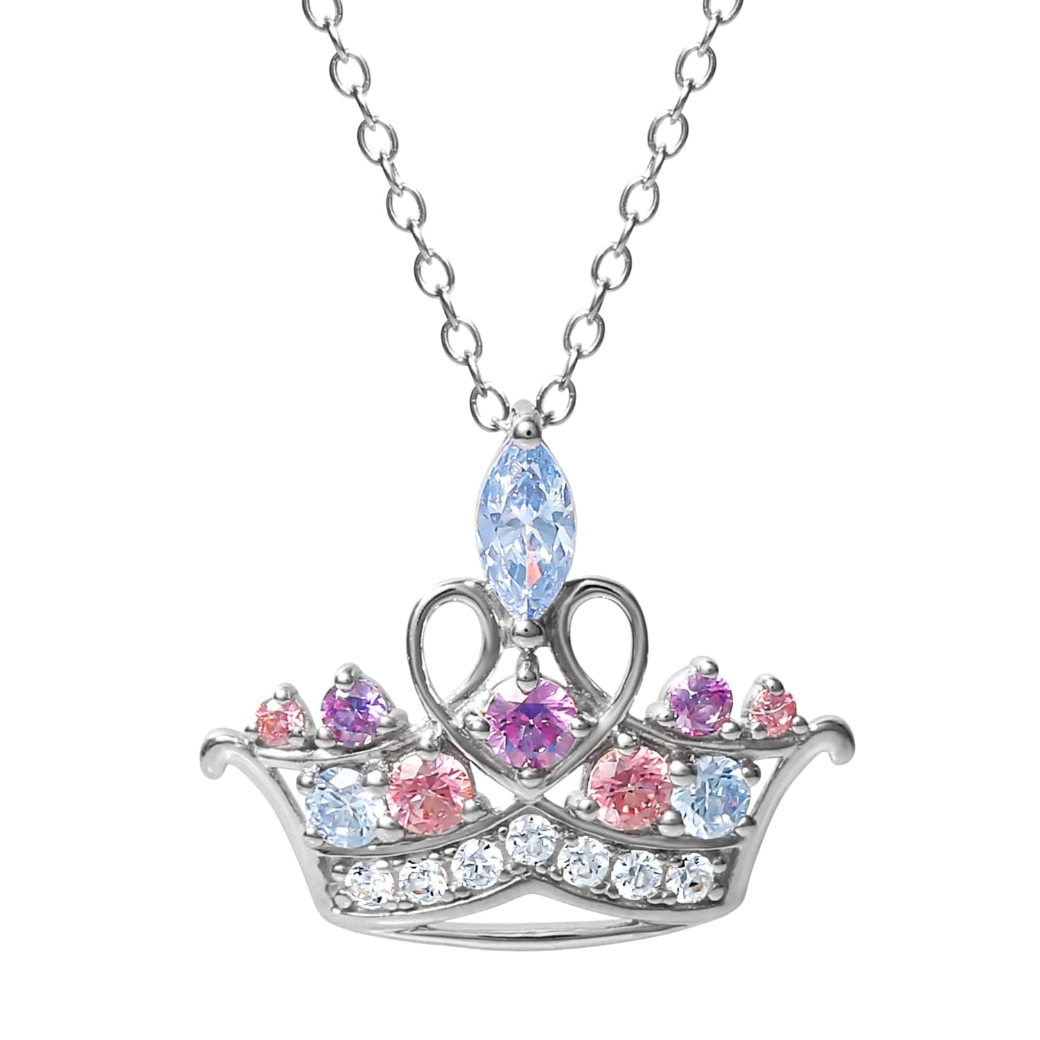 Disney Princess Sterling Silver Crown Necklace - Sallyrose