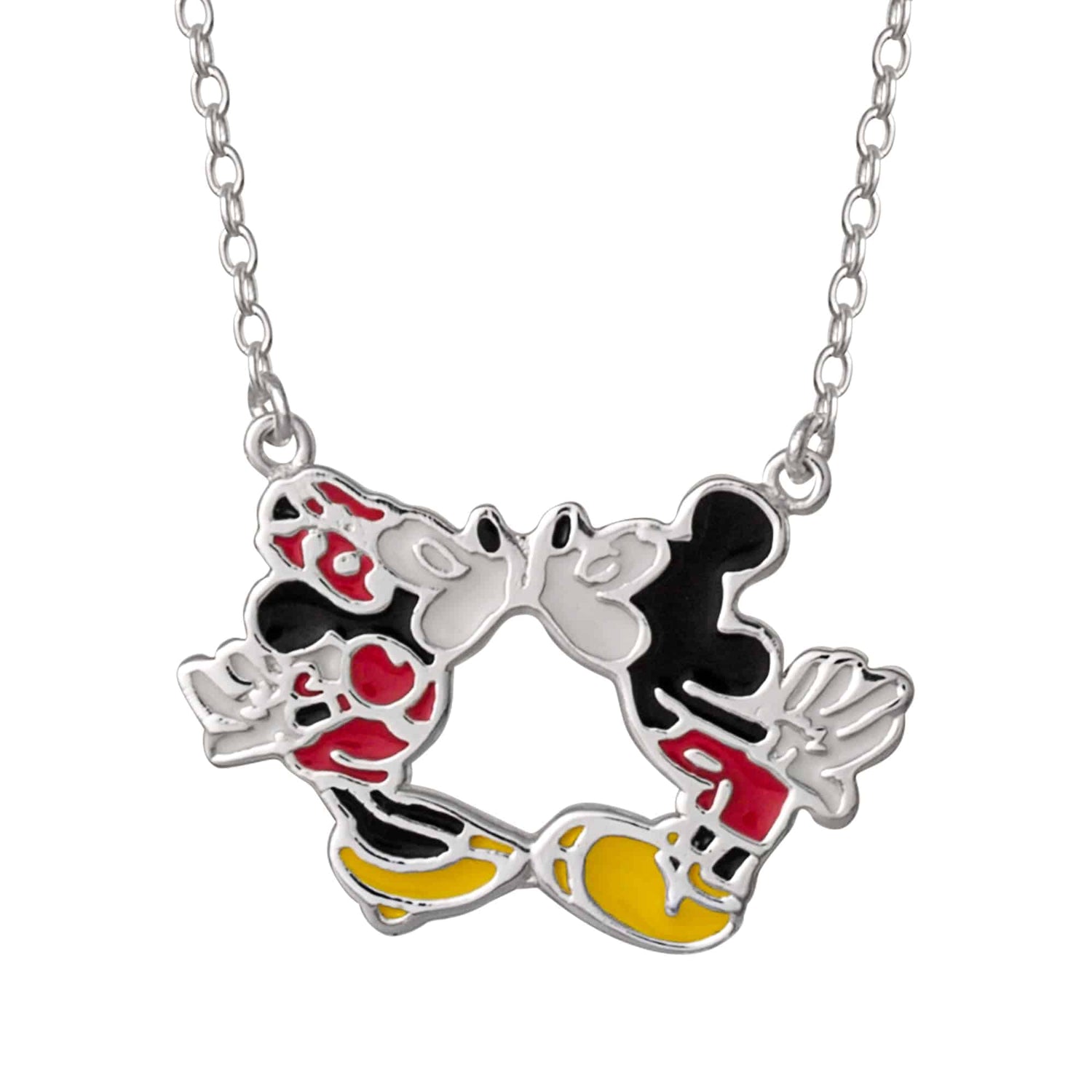 Mickey & Minnie Kiss-Kiss Sterling Silver Necklace - Sallyrose