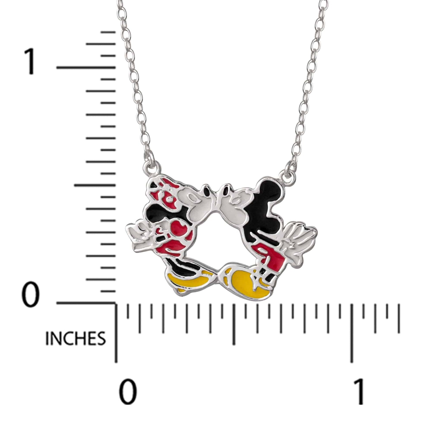 Mickey & Minnie Kiss-Kiss Sterling Silver Necklace - Sallyrose
